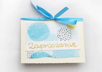 pastelowe zaproszenia ogólne, boho zaproszenia niebieskie zaproszenie puste