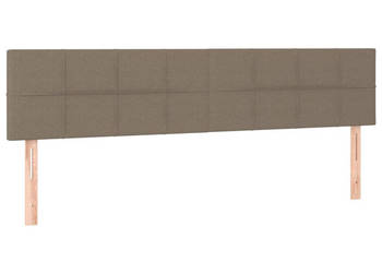 Zagłówek do łóżka z LED taupe 200x5x78/88 cm tkanina WM-3121638