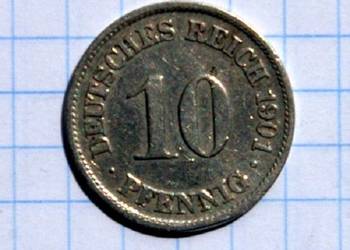 10 FENIGÓW ( PFENNIG ) 1901 ROK ( A ) - CESARSTWO NIEMIECKIE