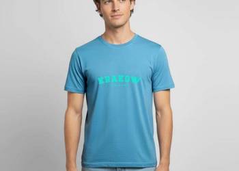 Koszulka męska oddychająca KRAKÓW Since 1257 Zielony napis