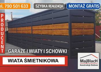 Duża Wiata Śmietnikowa 6x1 | WIATKA| Schowek| Altana| - Maj-Blach