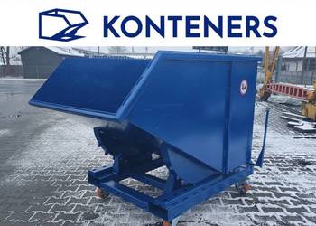 Kontener samowyładowczy 1m3/ pojemnik metalowy/ KOLEBA / KOLIBA