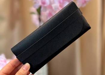 Etui na okulary czarne składane imitacja skóry nowe
