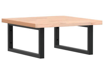 Półka ścienna pod umywalkę stal i lite drewno bukowe WM-3302417