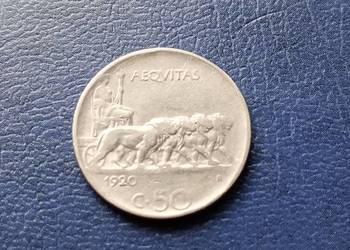 Stare monety 50 centesimi 1920 Włochy