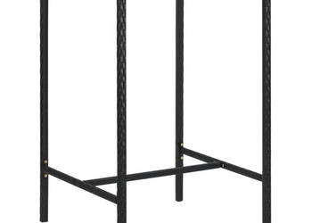 Ogrodowy stolik barowy czarny 70x70x110 cm rattan PE i szkło WM-313458