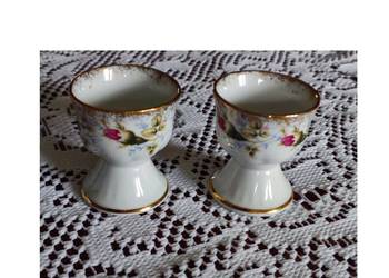kieliszki porcelanowe do jajek jaj Chodzież fason Iwona Złocona Róża 2 sztu