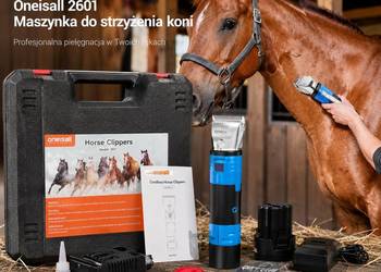 NOWA Bezprzewodowa Maszynka do Strzyżenia Koni Oneisall 2601 | 2 Akumulator