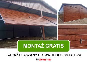 Garaż Blaszany Drewnopodobny 6x6 - Garaże Blaszane - Romstal