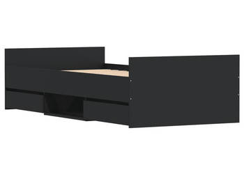 Rama łóżka z wezgłowiem i zanóżkiem czarna 90x200 cm WM-3203804