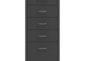Mobilna szafka kartotekowa antracytowa 28x41x69 cm metalowa WM-335915