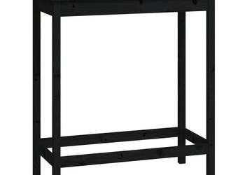 Stolik barowy czarny 100x50x110 cm lite drewno sosnowe WM-822156