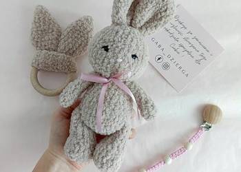 Zestaw handmade maskotka zawieszka do smoczka