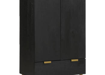 Szafka czarna 60x33x100 cm materiał drewnopochodny WM-4017678