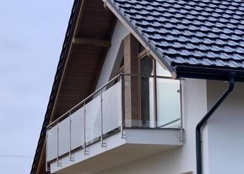 Balustrada Barierka Szklana ze Stali Nierdzewnej Przekrój Okrągły - Komple…