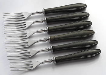 Widelce obiadowe (nr.1), BAKELIT, Gerlach, sztućce PRL