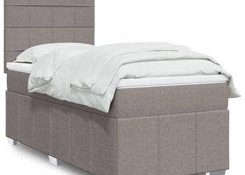 Łóżko kontynentalne z materacem taupe tkanina 80x200 cm WM-3293799