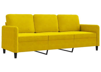 Sofa 3-osobowa żółty 180 cm tapicerowana aksamitem WM-359458
