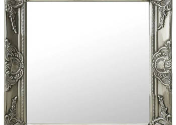 Lustro ścienne w stylu barokowym 50x50 cm srebrne WM-320314