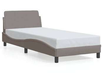 Rama łóżka z zagłówkiem bez materaca taupe tkaniną 90x190 cm WM-373089