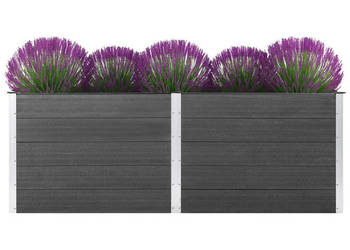 Podwyższona donica ogrodowa 250 x 50 x 91 cm WPC szara WM-49058