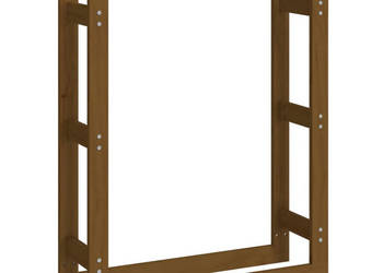 Stojak na drewno opałowe miodowy brąz 80x25x100cm lite sosnowe WM-822420