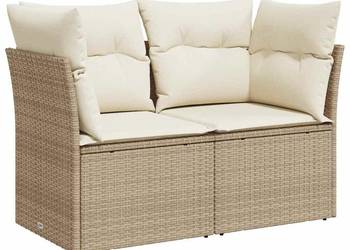 vidaXL Sofa ogrodowa z poduszkami, 2-osobowa, beż(SKU:366075)