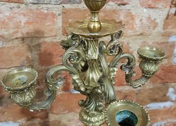 Kandelabr świecznik empir mosiądz ogniowo złocony ok.1800