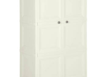 Szafka plastikowa 79x43x125 cm wygląd drewna waniliowa WM-340591