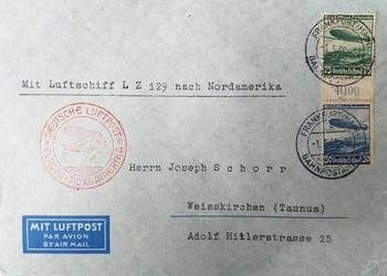 NIEMCY 1936-ZEPPELIN-lot do Nowego Jorku.Gratis wysyłka!