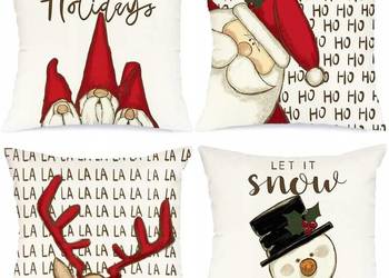 Poszewki Na Poduszki 45x45 4szt Zestaw Świąteczny Na Sofę