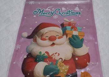 Worek strunowy, reklamówka, Merry Christmas, 15,6x22,2cm (Kreatywne, dla dz