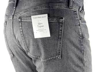 Męskie jeansy Calvin Klein Jeans - Slim Taper - szare - W38/L32 oryg. nowe