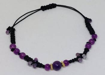 Bransoletka ręcznie robiona z ametystem