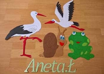 Dekoracje dwustronne okienne o tematyce Wiosennej z brystolu