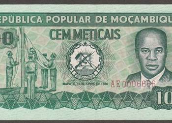 MOZAMBIK 100 METICAIS 1980 - AE - STAN BANKOWY UNC