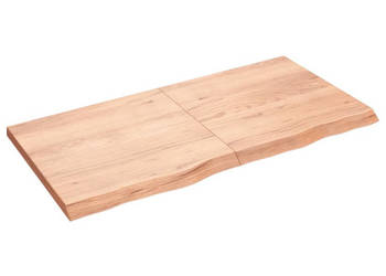 Półka brązowa 120x60x(2-4) cm lakierowane lite drewno dębowe WM-363698