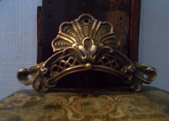 Piękny Stary Mosiężny Uchwyt-Ciekawy Deseń-Solidna Budowa-Vintage