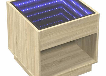 Stolik nocny z LED Infinity dąb sonoma 50x50x50 cm WM-3284086
