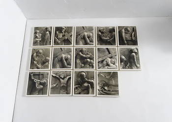 Zestaw 14 Obrazów Drogi Krzyżowej - Reprodukcje na Sklejce