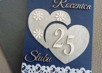 Kartka na 25. Rocznicę Ślubu - wykonana ręcznie