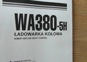 dtr instrukcja obsługi ładowarka komatsu wa380-5h i inne