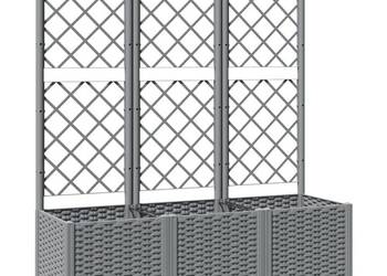 vidaXL Donica ogrodowa z kratką, jasnoszara, 120x40x136 cm(SKU:153274)