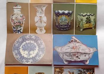 Zestaw 8 pocztówek - Stary fajans i majolika w polskich muzeach. KAW, lata Zestaw 8 pocztówek - Stary fajans i majolika w polskich muzeach. KAW, lata