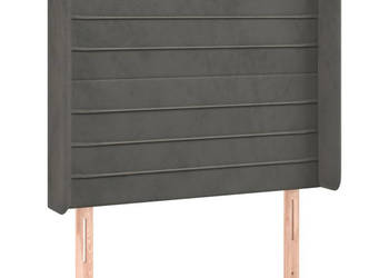 Zagłówek do łóżka z LED ciemnoszary 83x16x118/128 cm aksamit WM-3124219