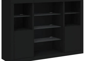 Szafki z oświetleniem LED 3 szt. czarne WM-3209129