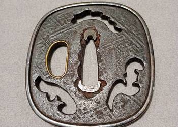 Oryginalna japońska zabytkowa Tsuba do miecza Katana lub Wakizashi