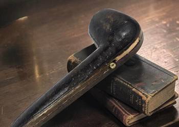 Antyczne etui na fajkę z orłem habsburgów Austria XIX/XXw