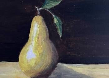Gruszka w świetle, obraz, olej na płótnie Format: 30 × 24 cm, płó