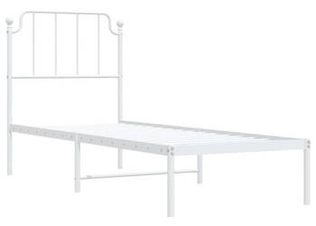 Łóżko Metalowe Białe Rama Łóżka Ze Stelażem Biała 80x200 cm WM-373927
